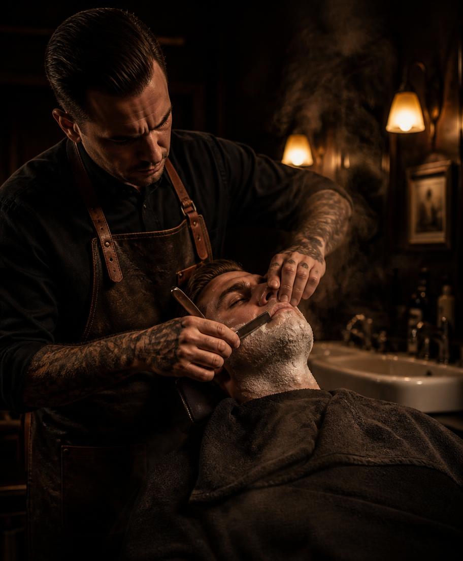 Hot Towel Straight-Razor Shave